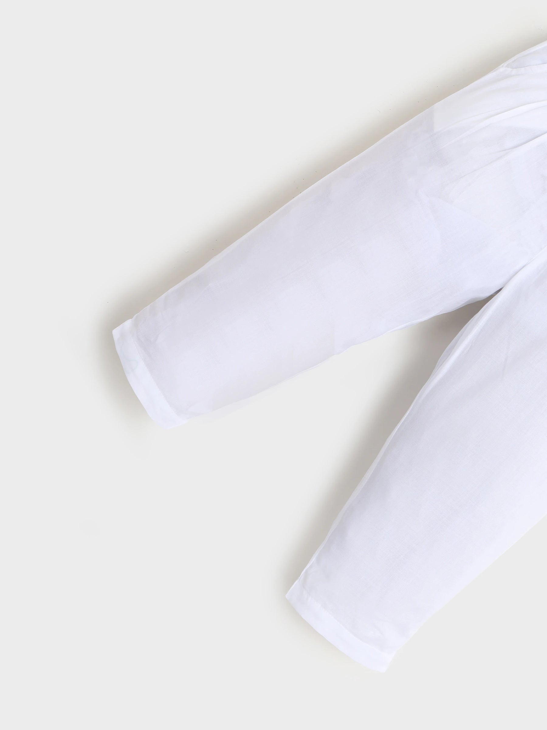 White Kurta Pajama With Black Jacket Set