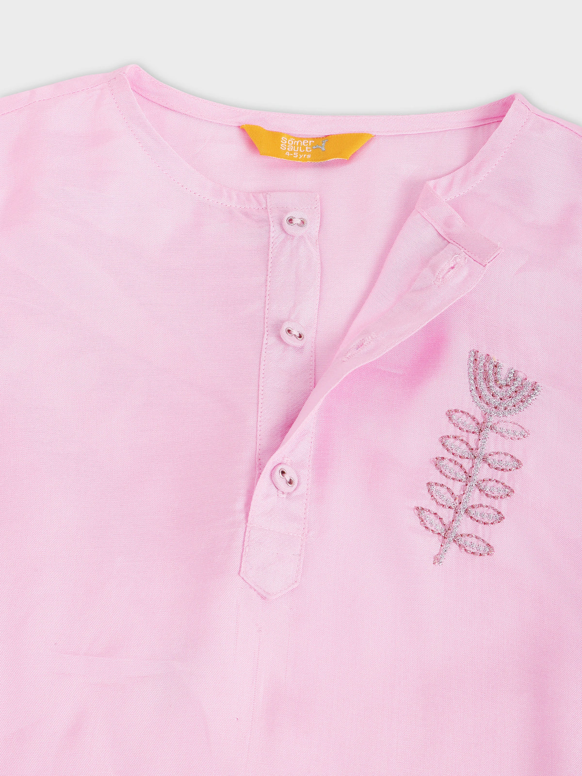 Rose Glow Zari Work Kurta Pajama Set