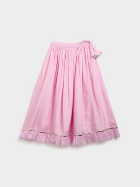 Pink Crop Top Skirt Dupatta Set