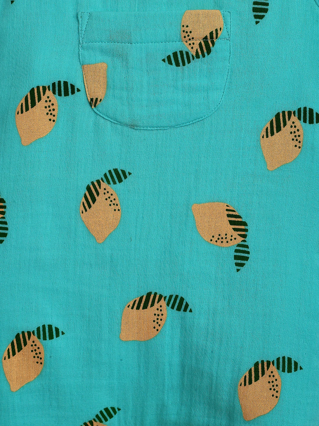 Cool Lemonade Printed Cotton Romper
