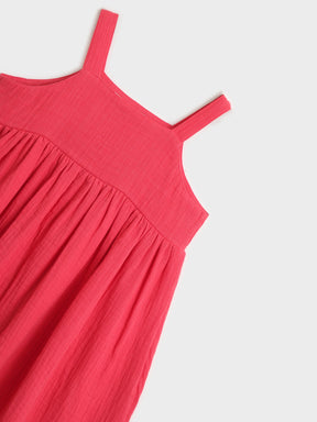 Quilted Overlay Strap Dress