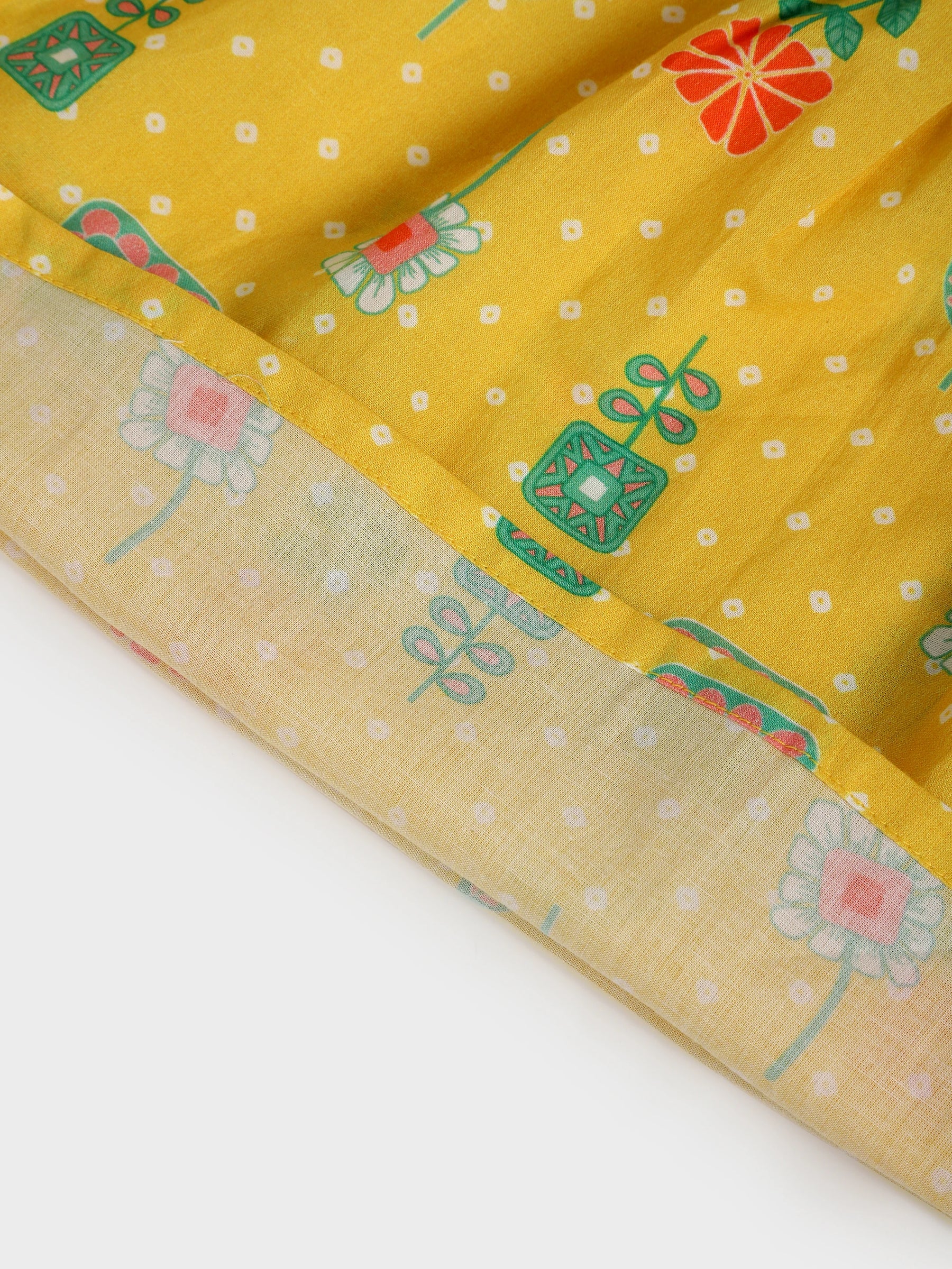 Yellow Bandhani Top and Bottom Set
