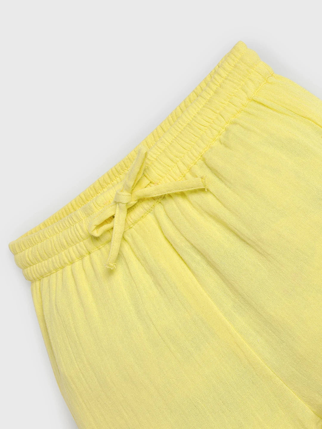 Yellow Wrap Around Cotton Jhabla Set