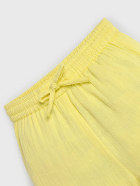 Yellow Wrap Around Cotton Jhabla Set