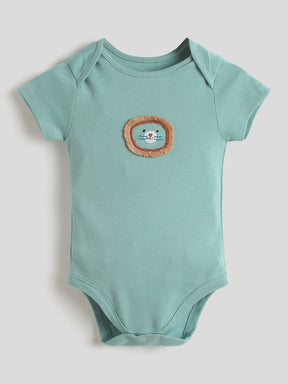 Little Lion Embroidered Cotton Bodysuit