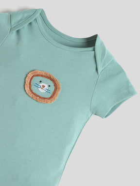 Little Lion Embroidered Cotton Bodysuit