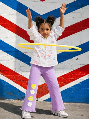 Girls Frill Detail Top & Flared Leggings Set