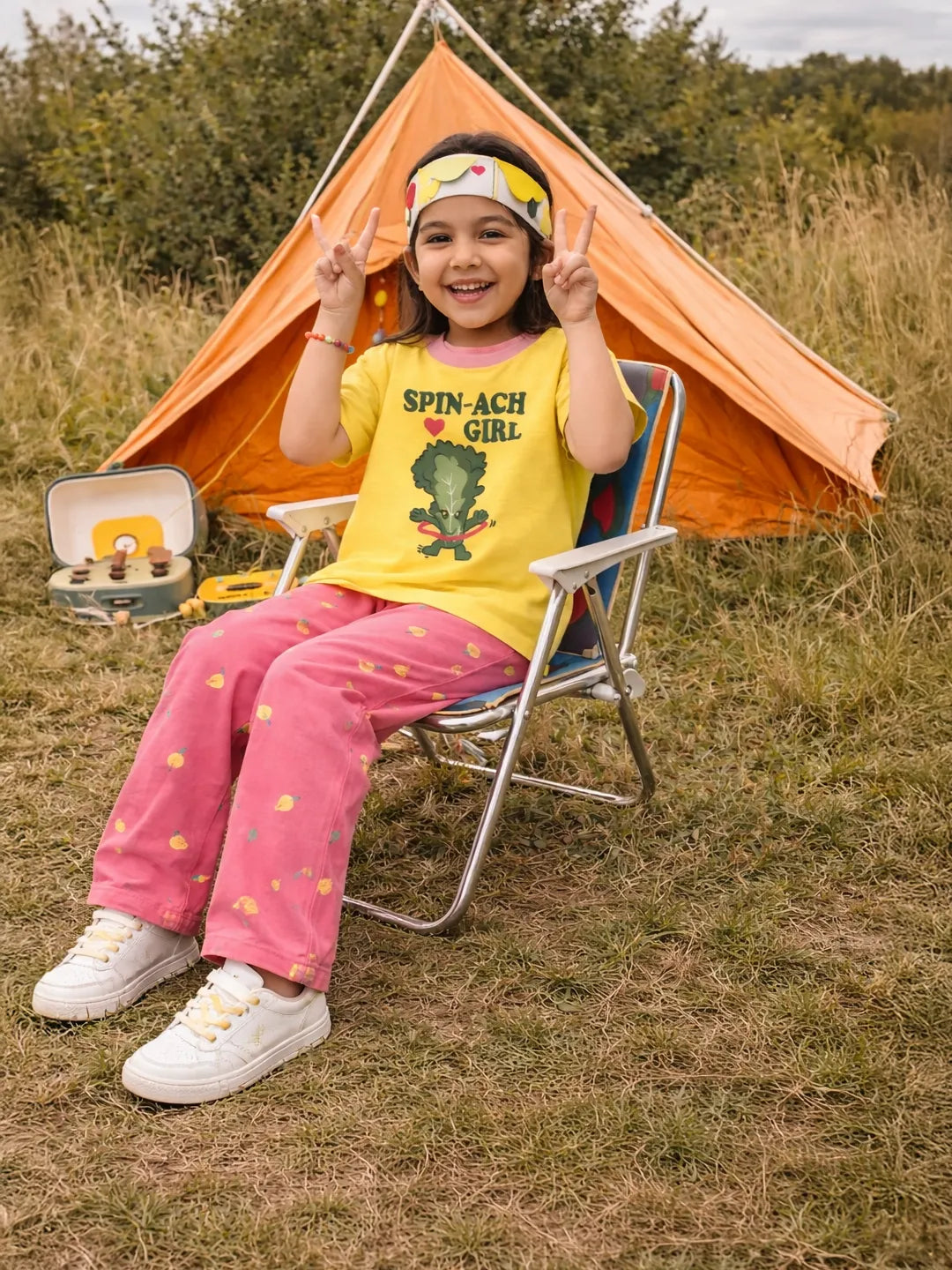Girls Spinach Girl Graphic T-Shirt & Pants Set