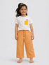 Girls Pocket Detail T-Shirt & Wide-Leg Pants Set