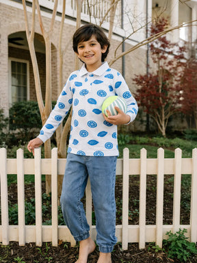 Boys Citrus Print Shirt & Denim Set