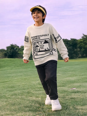 Somersault World Printed Cotton Pullover Sweater