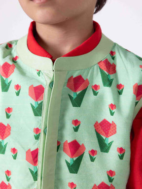 Green Tulip Nehru Jacket