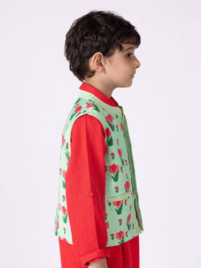 Green Tulip Nehru Jacket