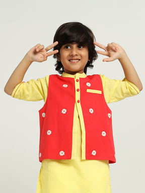 Red Orchid Nehru Jacket