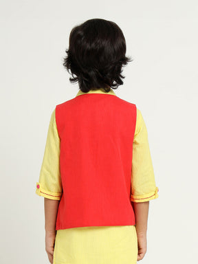 Red Orchid Nehru Jacket