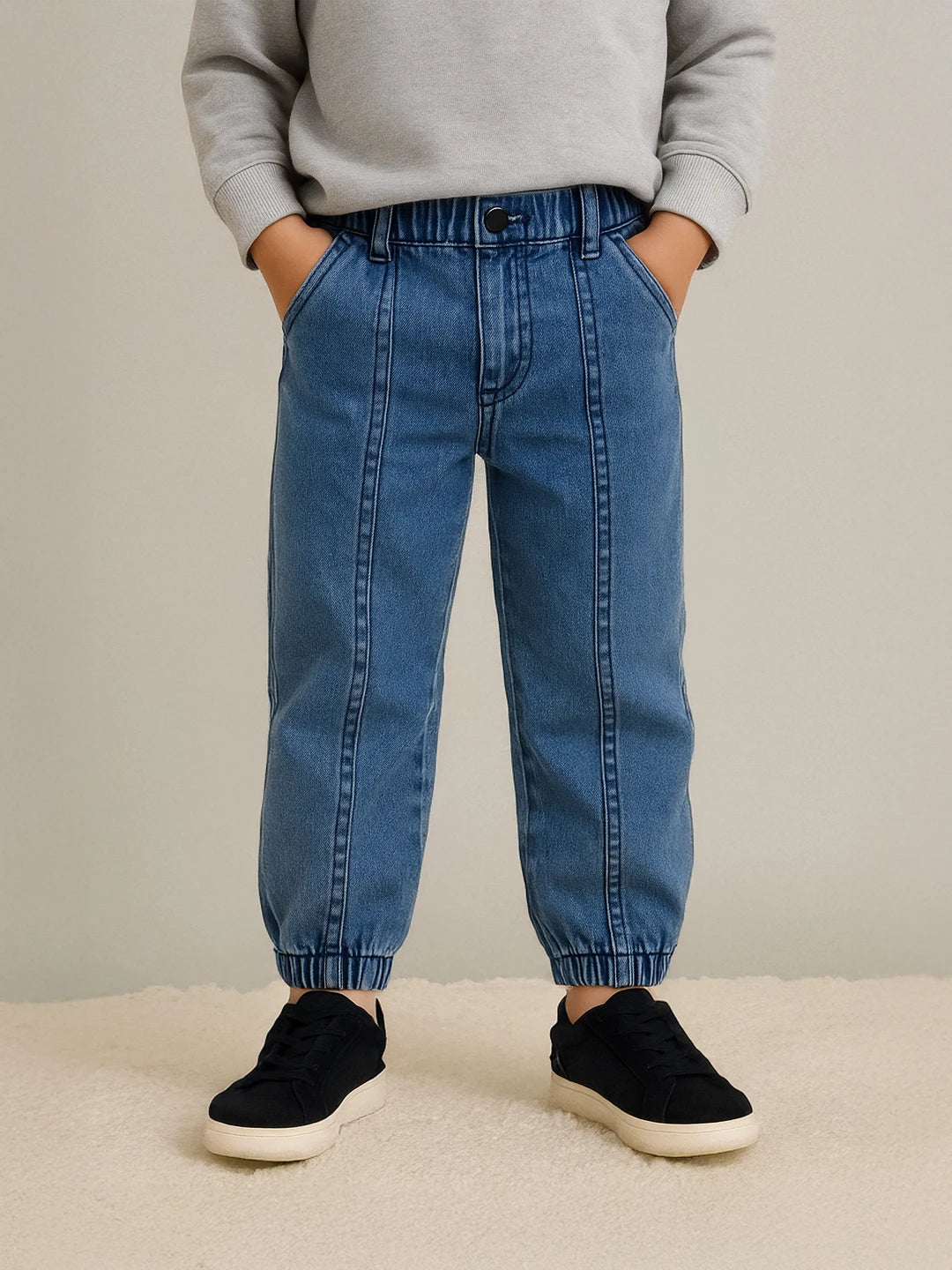 Cotton Denim Jogger Pants