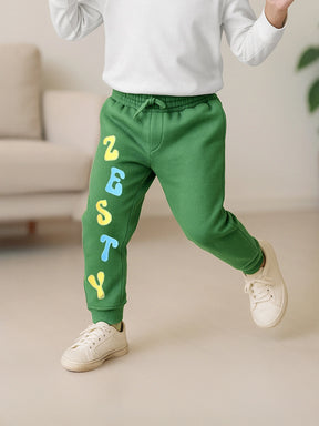 Boys Zesty Green Cotton Joggers