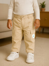 Beige Cotton Cargo Pants