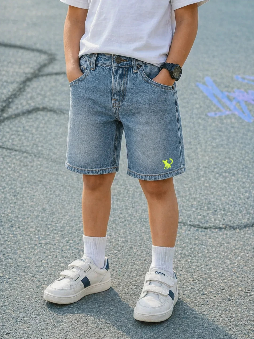 Washed Denim Bermuda