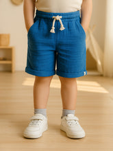 Ocean Crinkled Cotton Bermuda Shorts