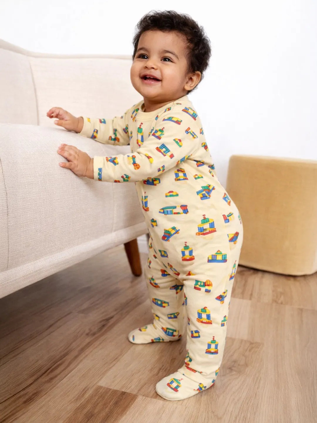 Master Builders Printed Cotton Sleepsuit