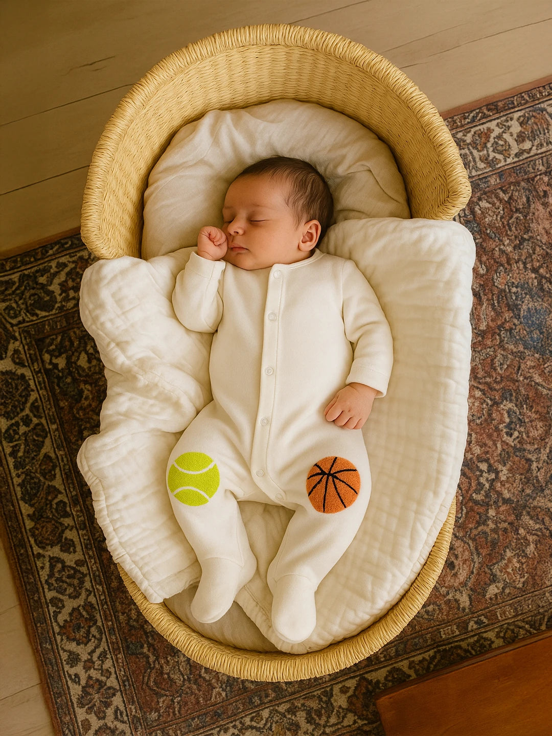 White Quilted Sleepsuit