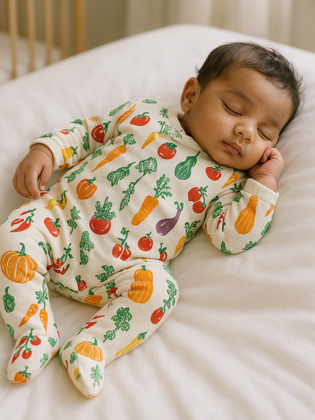 Healthy Veggies Footed Cotton Sleepsuit