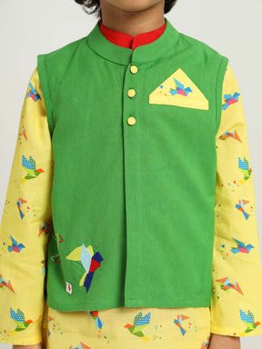 Paper Bird Kurta Set with Jacket