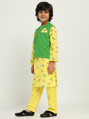 Paper Bird Kurta Set with Jacket