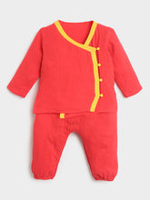 Red Hibiscus Kurta Set- Newborn