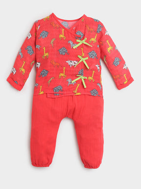 Happy Animal Kurta Set- Newborn