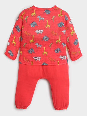 Happy Animal Kurta Set- Newborn