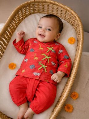 Happy Animal Kurta Set- Newborn