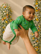 Playful Green Printed Kurta Dhoti Set