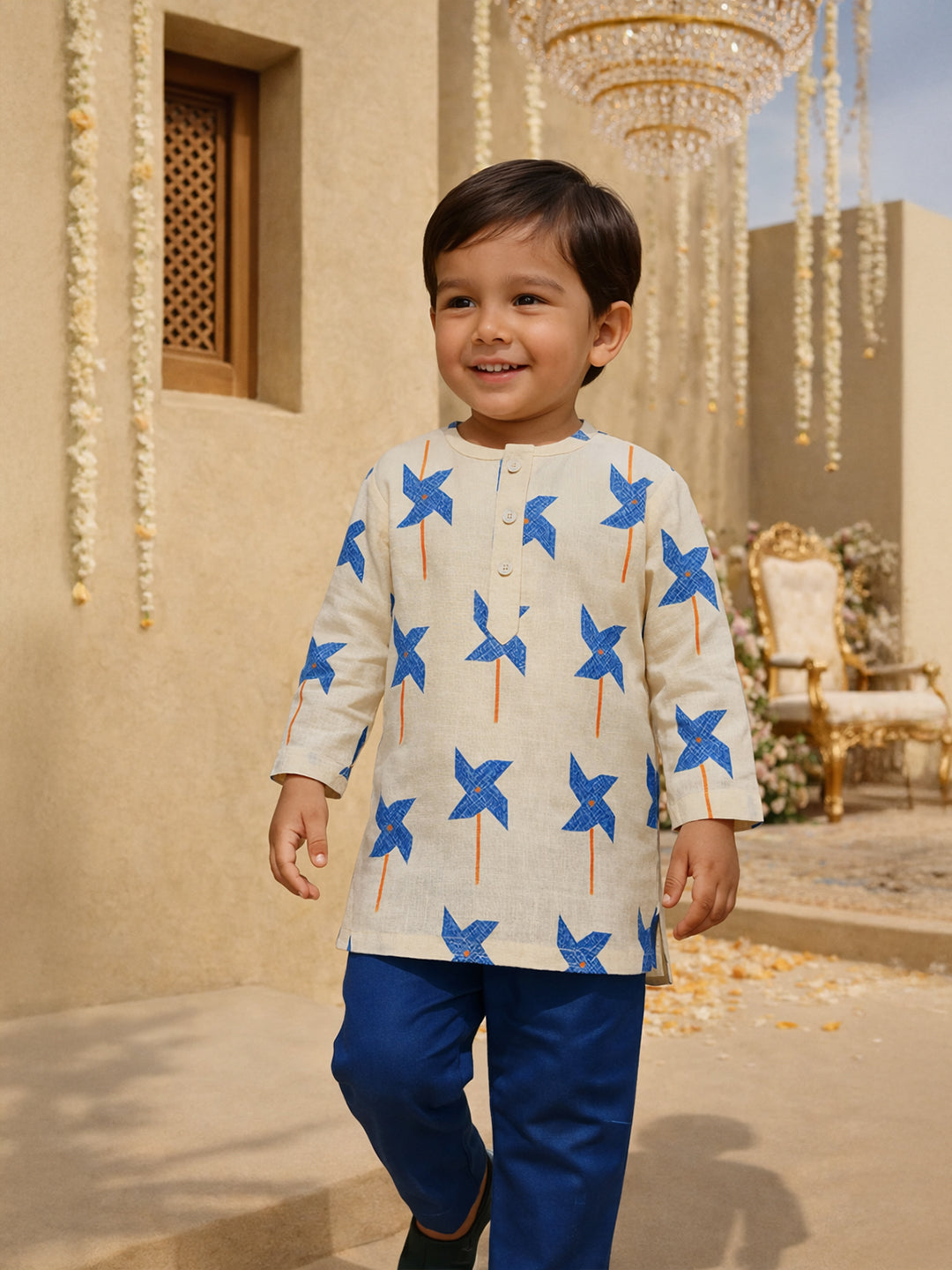 Pinwheel Printed Kurta Pajama Set