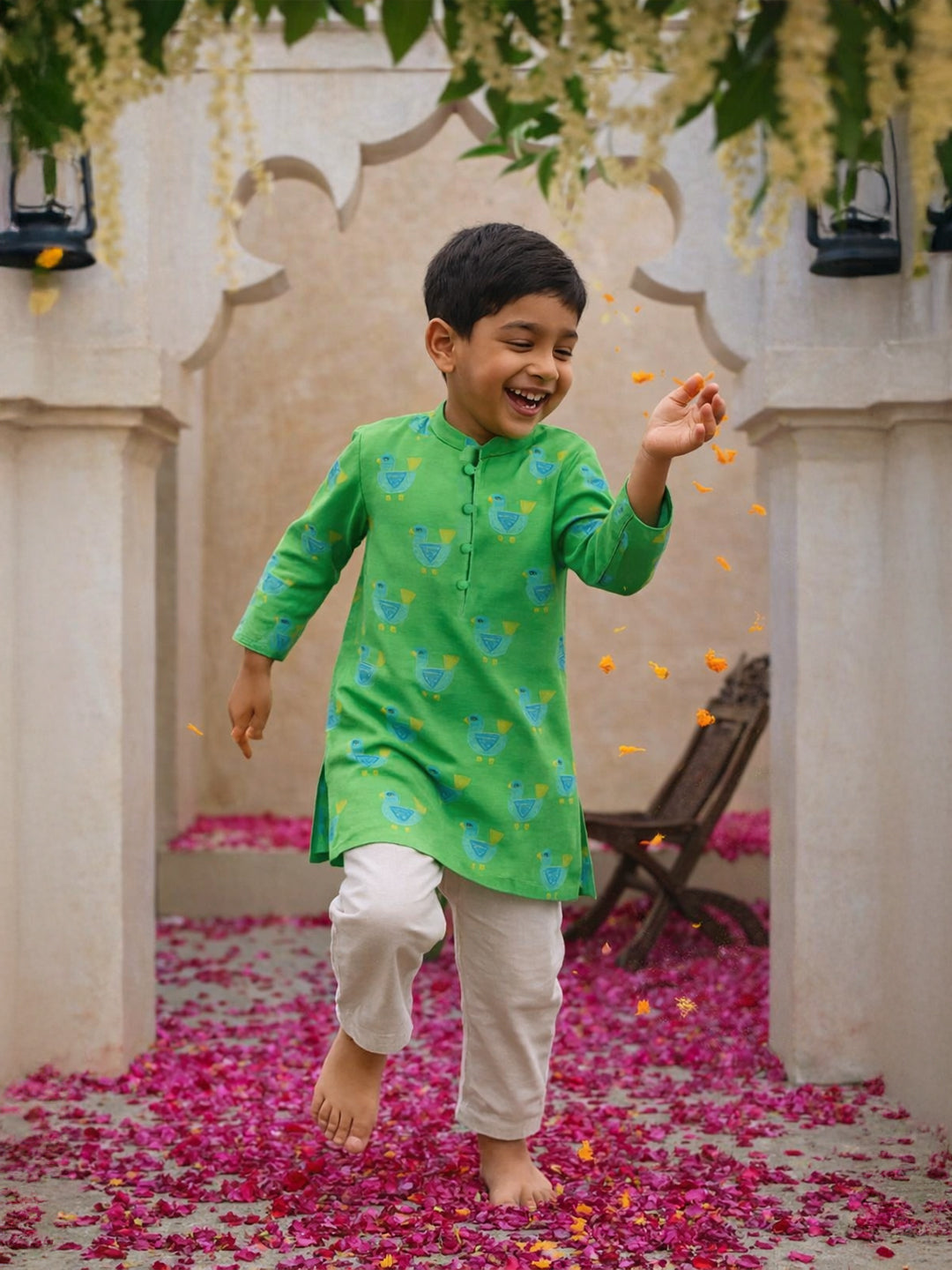 Festive Ease Printed Kurta Pajama Set