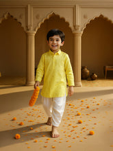 Yellow Pathani Kurta Set