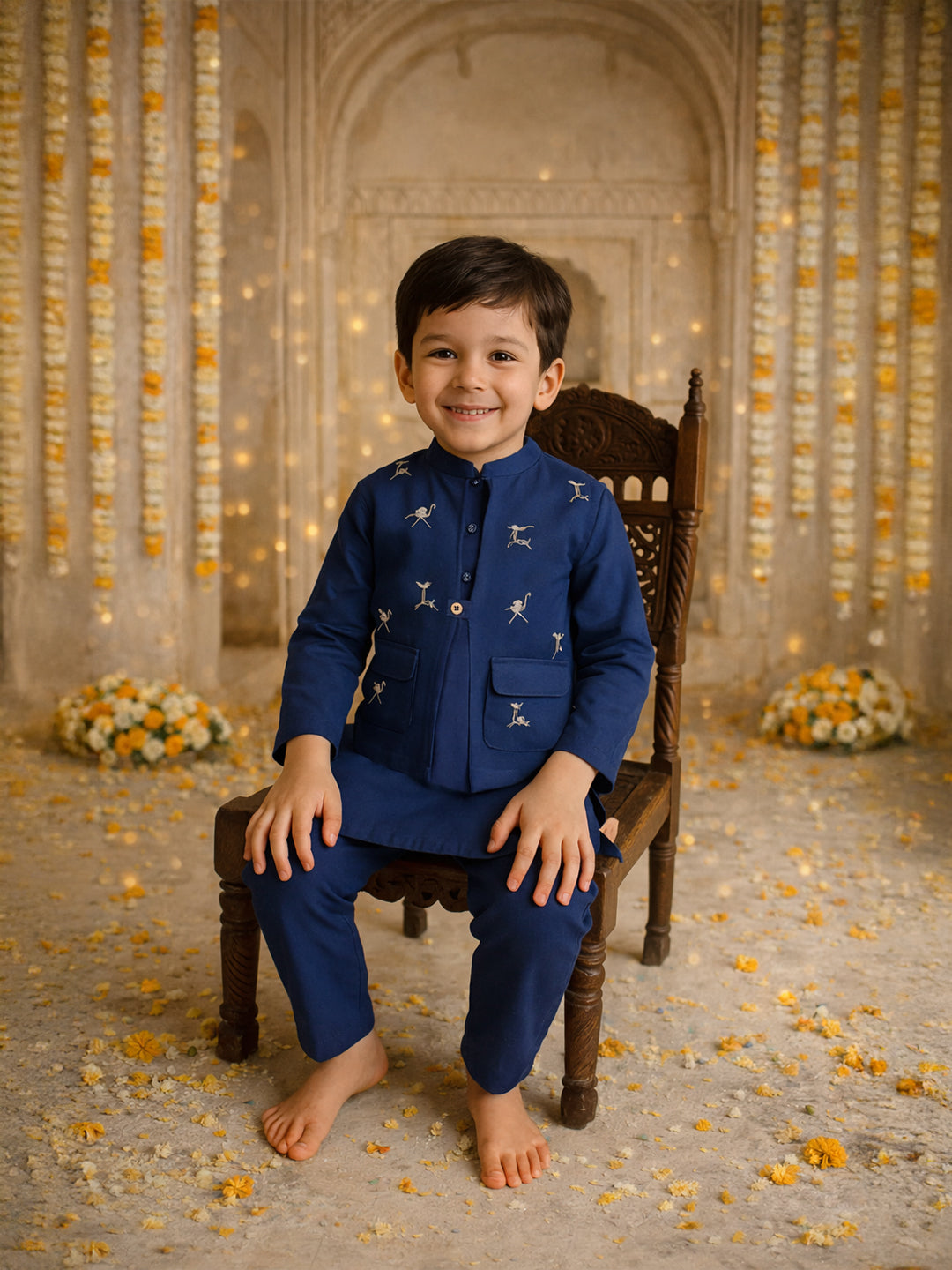 Embroidered Reversible Jacket Set