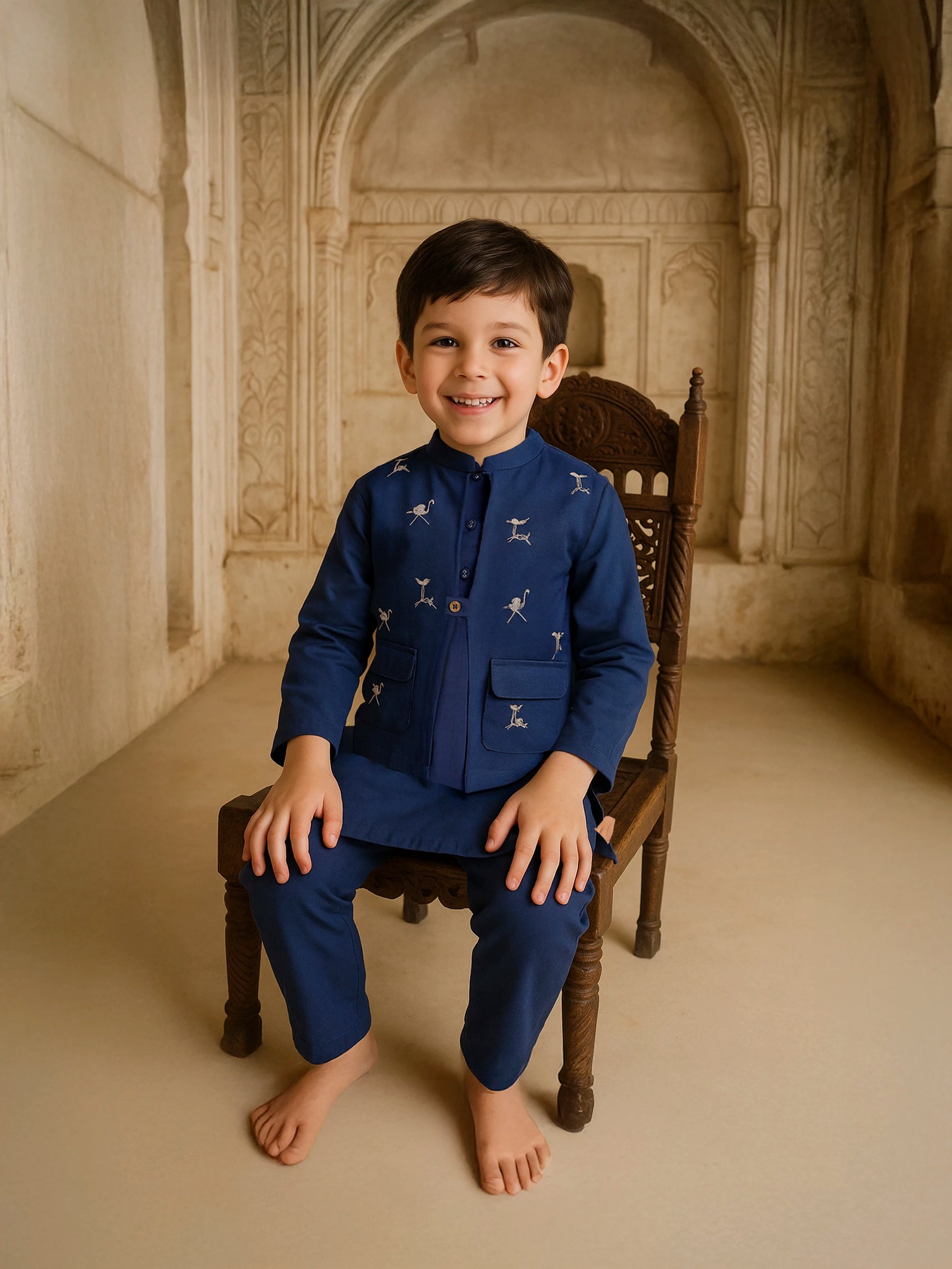 Embroidered Reversible Jacket Set