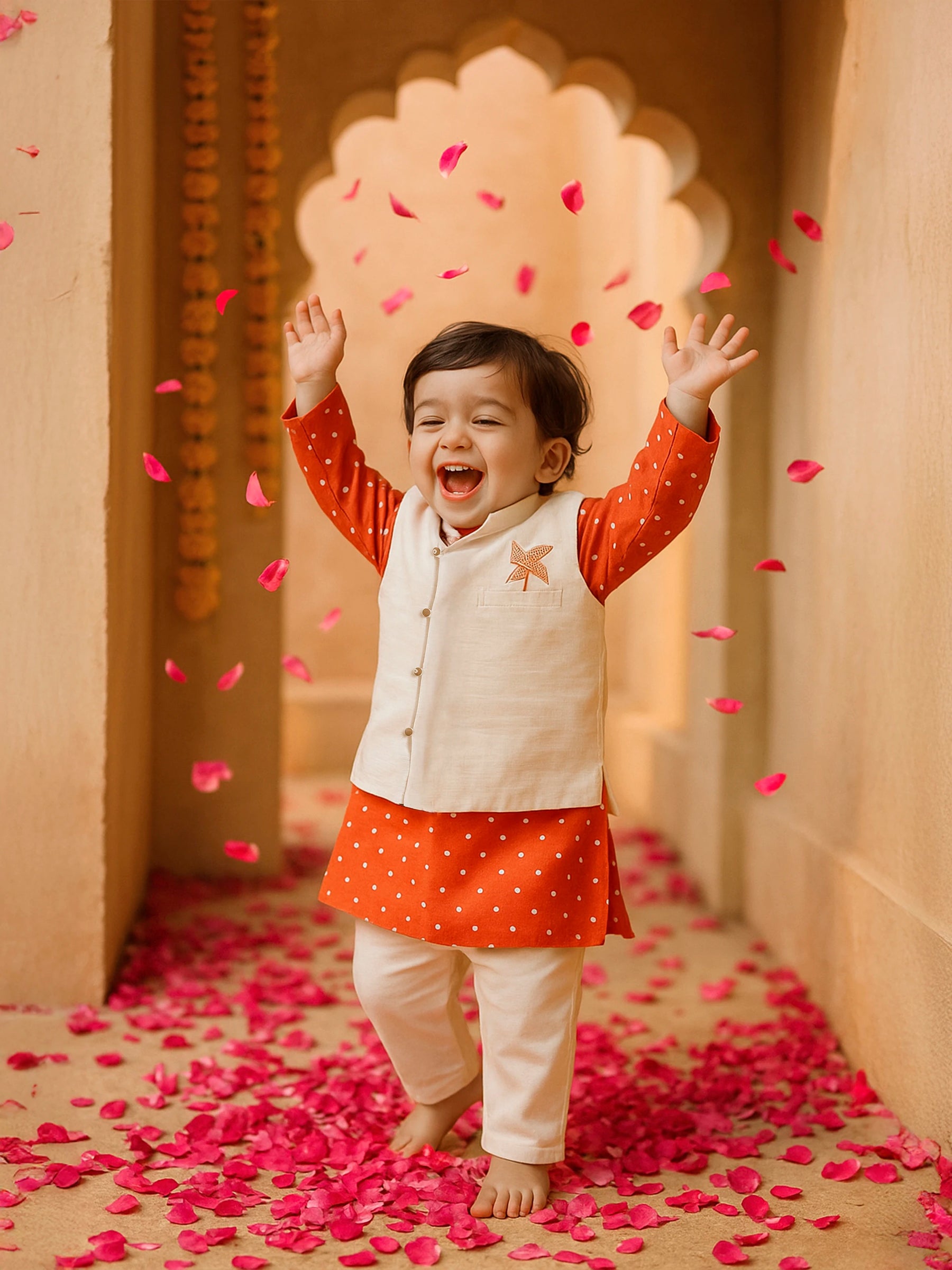 Bandhani Kurta and Jacket Set