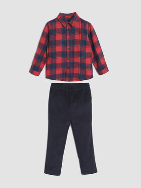 Red Checks Shirt and Pants Set