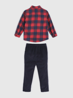 Red Checks Shirt and Pants Set