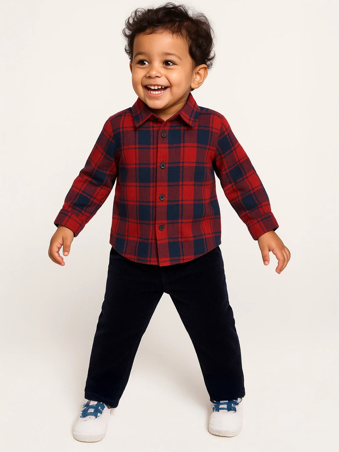 Red Checks Shirt and Pants Set