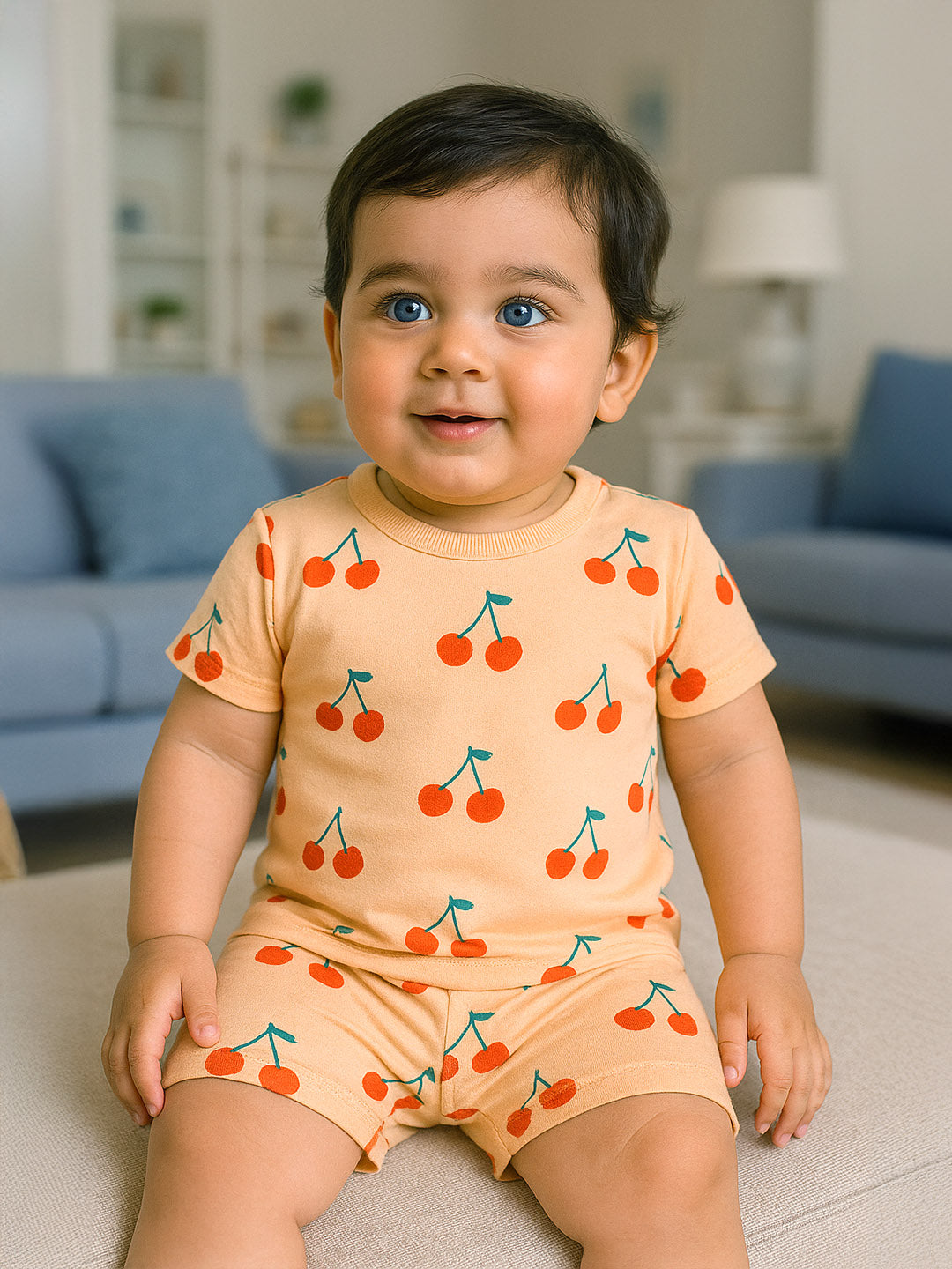 Cherry Cotton Tee & Shorts Set