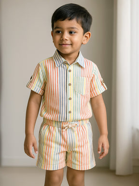 Fruity Sherbet Stripe Shirt & Short Set