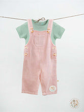 Pink Natural Dungaree With Green Tee Somersault