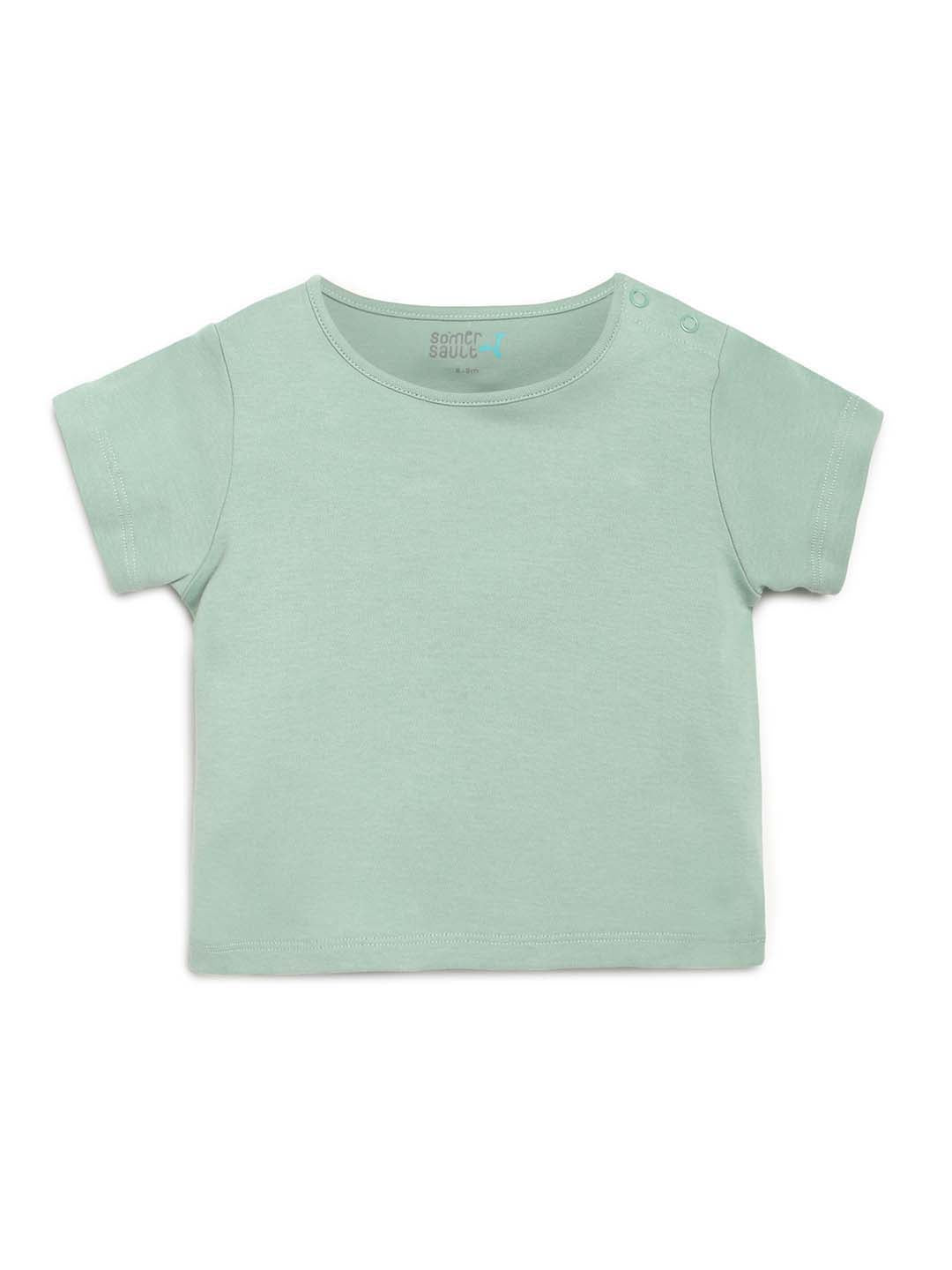 Pink Natural Dungaree With Green Tee Somersault