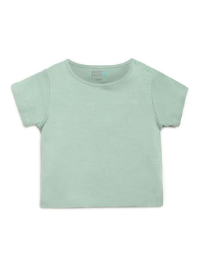 Pink Natural Dungaree With Green Tee Somersault
