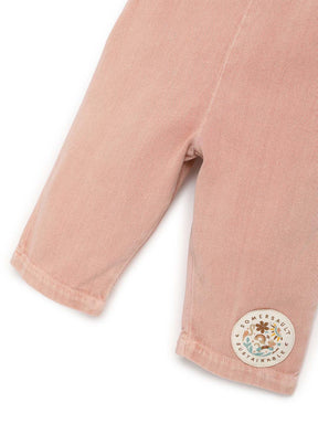 Pink Natural Dungaree With Green Tee Somersault