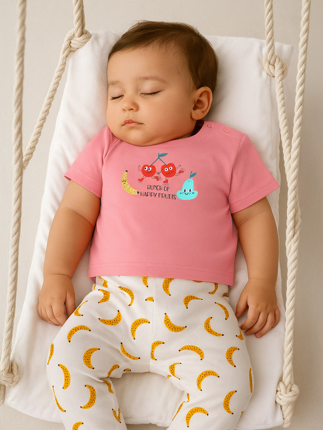 Happy Banana Cotton Tee & Pants Set